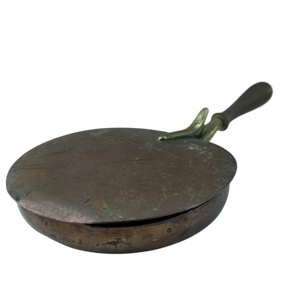 Mid Century MCM Copper Brass with Wood Handle Silent Butler 7